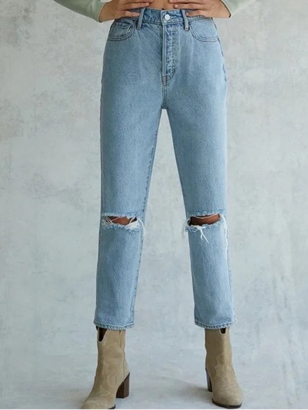PacSun 🩵 Light Blue 🩵 High-Rise Straight Leg Distressed Jeans 👖 Size 24 / XS